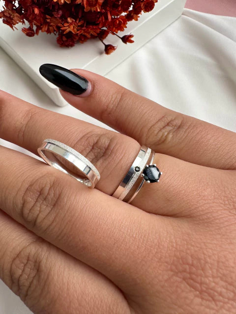 Aliança de namoro Aurora Black 3mm